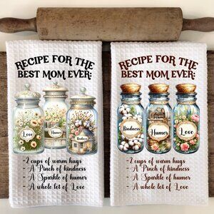 Best Mom Ever Kitchen Towel, Mom Dish Towel, Kitchen Towel Set, Tea Towel